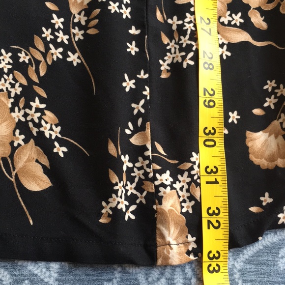 Sag Harbor Skirt Size Petite Large Black Brown Tan Button down Long - Picture 8 of 9